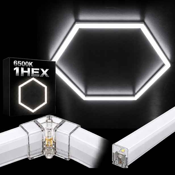 Dílenský stropní svítidlo Led bílý 42W Hexagon 1 6500K 92x79 Cm stropní