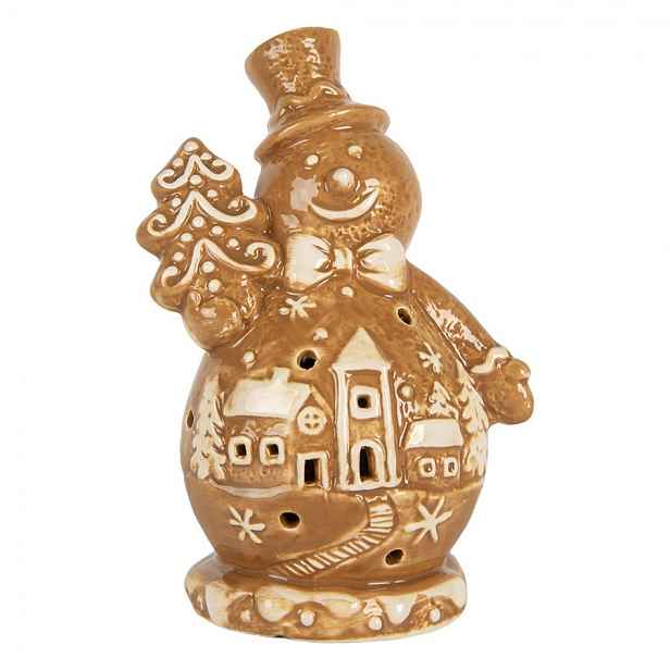 Perníková dekorace sněhulák Gingerbread Cott - 11*8*16 cm Clayre & Eef