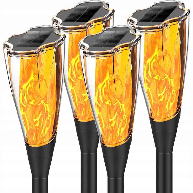 4x Solární Lampa Led Zapichovací Sloupek Efekt Plamen Lucerna Oheň Špikulec