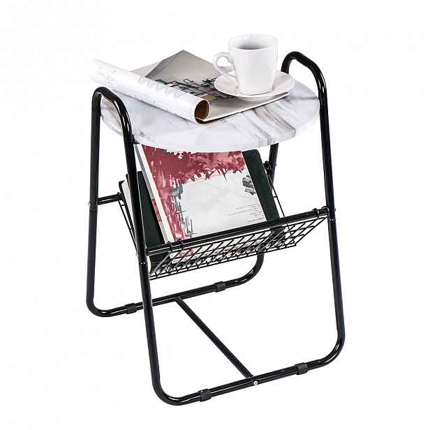 Odkládací stolek GARSY černá / mramor Tempo Kondela