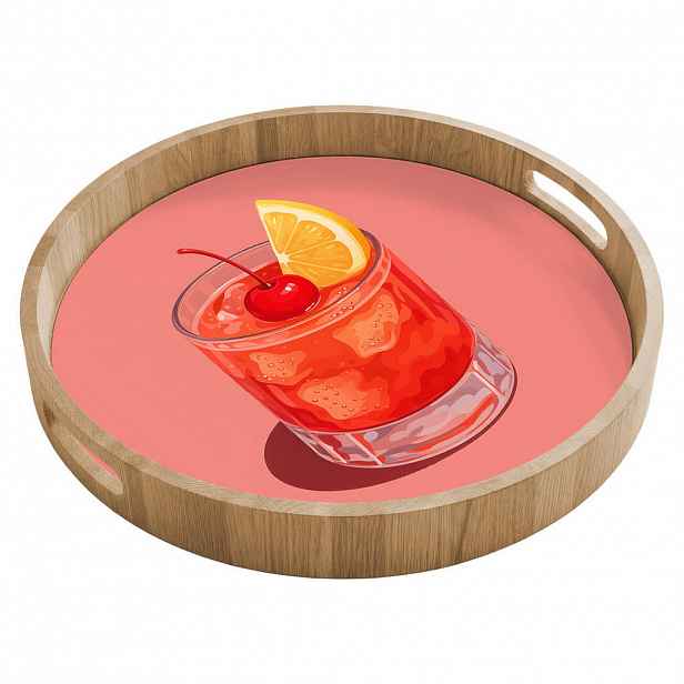 OnlyWow SERVÍROVACÍ PODNOS Sklenice - Kostky ledu - Citron - Třešeň 40x40 cm