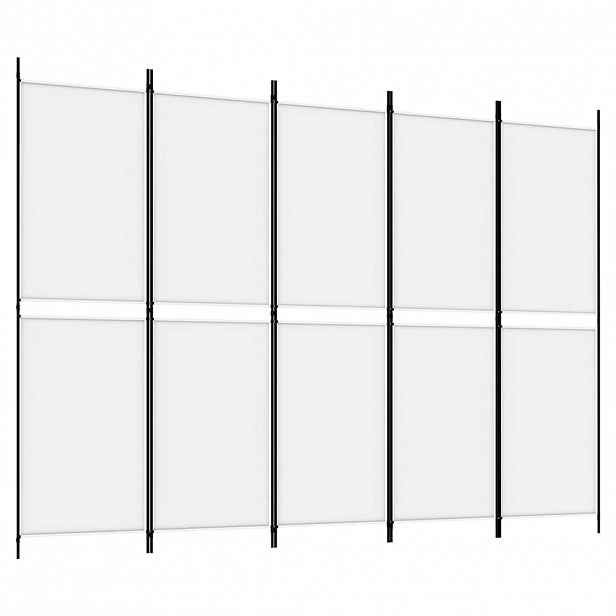vidaXL 5dílný paraván bílý 250x180 cm textil