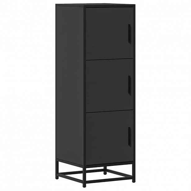vidaXL Skříň highboard černá 35,5x35x106,5 cm kompozitní dřevo a kov