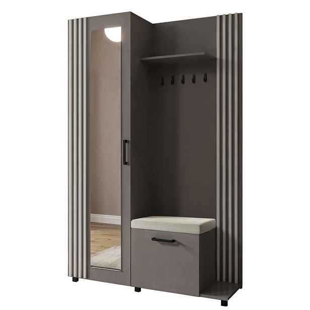 MASSENO MODERNÍ PŘEDSÍŇOVÁ SESTAVA ARMADIO, 137/207/42 cm, šedá