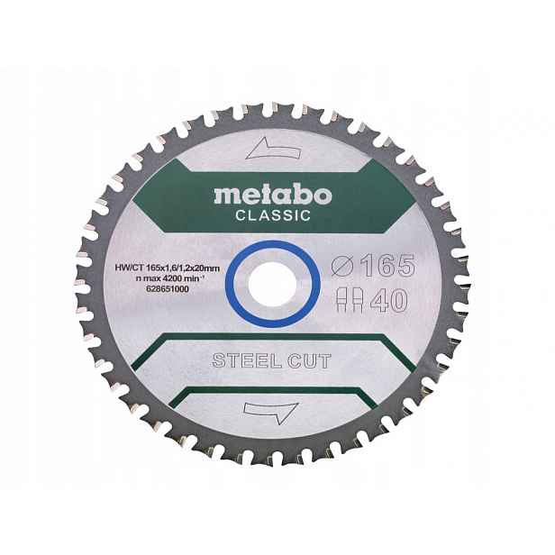 Metabo Kotoučová Pila 165X20MM 40Z Kotouč Pro Sendvičové Panely S Plechem