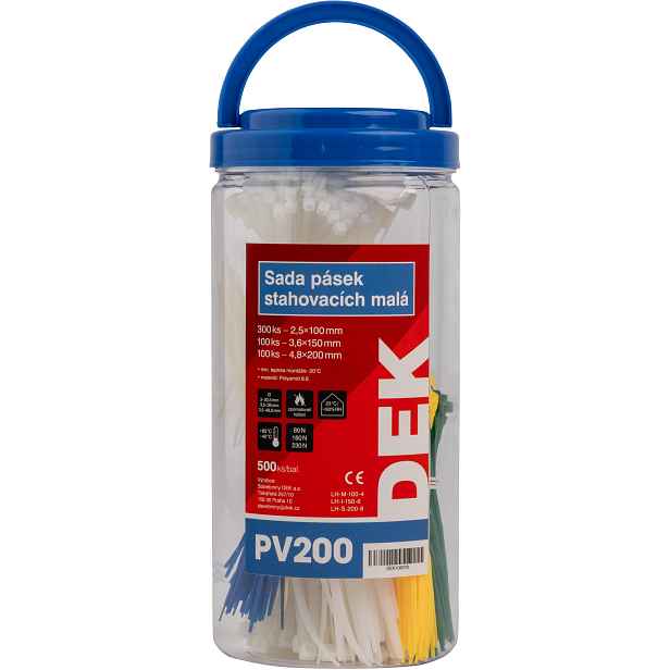 Páska stahovací sada DEK PV200 mix barev 500 ks