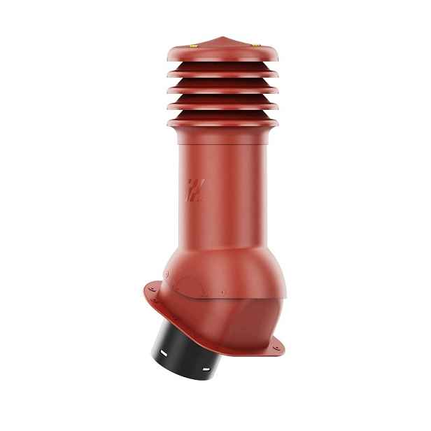 Větrací komín HiVent pro plechovou střešní krytinu, profil H, průměr 150 mm, červený