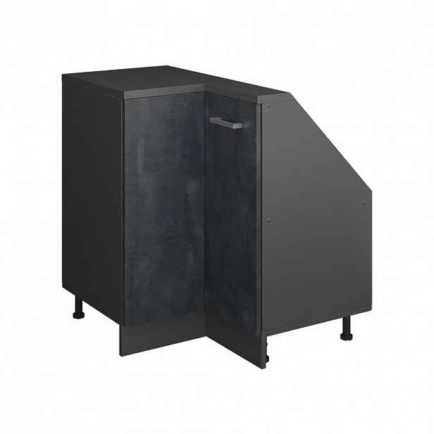 Vicco ROHOVÁ KUCHYŇSKÁ SKŘÍŇKA POD ŠIKMOU STŘECHU R-Line Černý beton 75.6 cm s 1 dveřmi