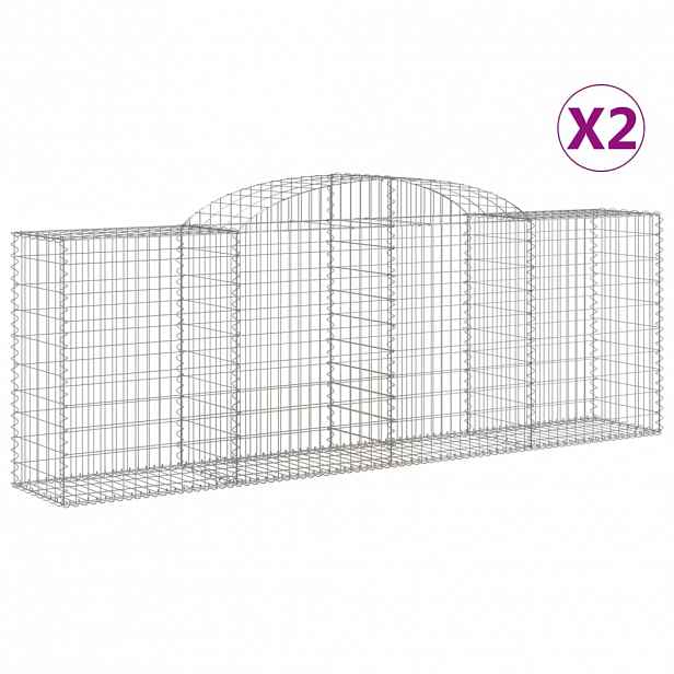 vidaXL Klenuté gabionové koše 2 ks 300x50x100/120cm pozinkované železo