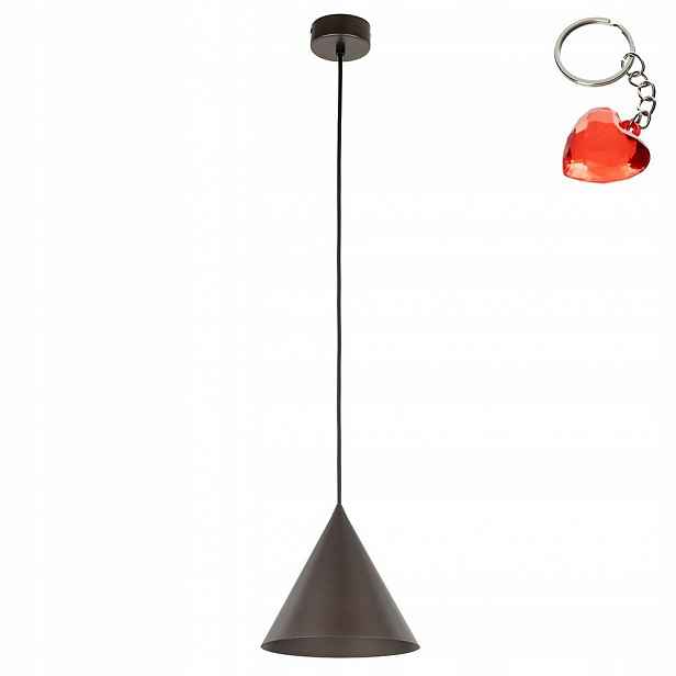 Závěsná lampa Převis Hnědá Cono E27 Regulace výšky Kov Tk Lighting