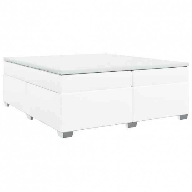 vidaXL Box spring postel s matrací bílá 200x200 cm umělá kůže