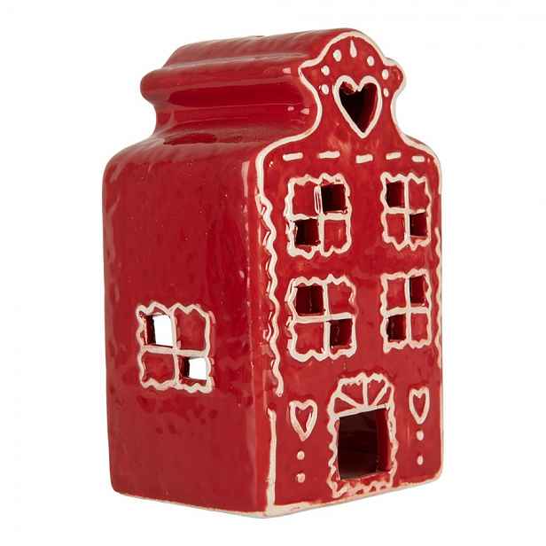 Červená perníková chaloupka na svíčku Gingerbread Cott - 8*7*13 cm Clayre & Eef