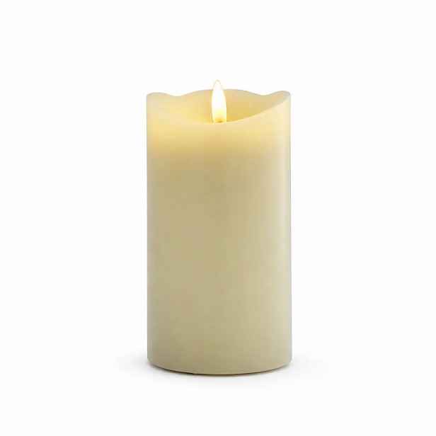 LED svíčka z pravého vosku na baterky, ø 8 × 10 cm, mandlová, 2× AA