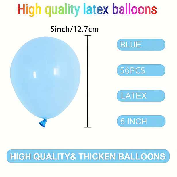 TEMU 56 světle modrých latexových balónků, 5 palců Marca Blue - Ideální pro svatby, narozeniny, výročí, promoce, letní párty, odhalení pohlaví,