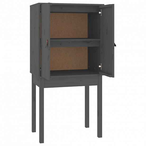 vidaXL Skříň highboard šedá 60x40x120 cm masivní borové dřevo