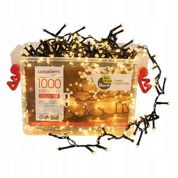 Vánoční osvětlení na stromeček qoutdoor indoor Led girlanda 24,9 m XL Časovač 1000 světel