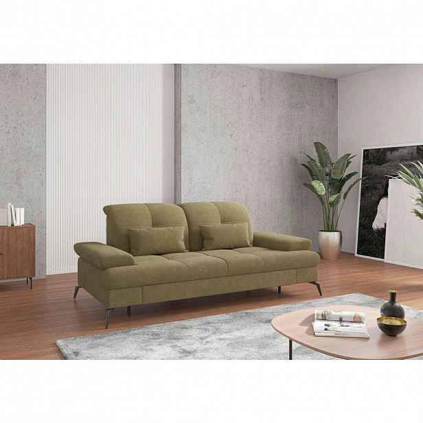 Sit & More TŘÍMÍSTNÁ POHOVKA, textil, olivově zelená