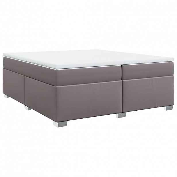 vidaXL Box spring postel s matrací šedá 200x200 cm umělá kůže