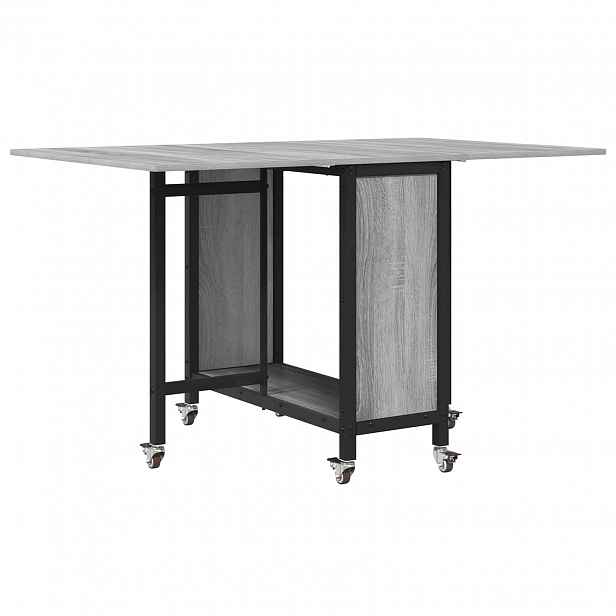 vidaXL Skládací jídelní stůl s kolečky 130 x 80 x 76,5 cm ocel PB