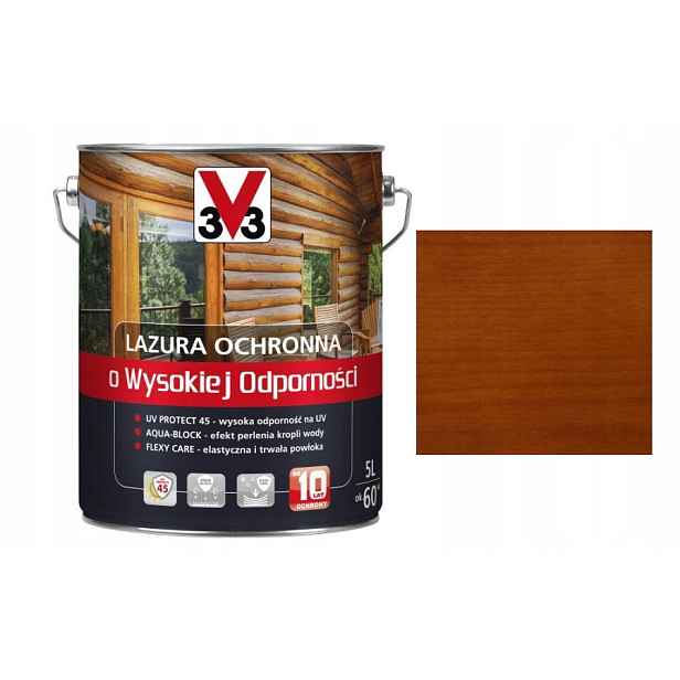 V33 Ochranná lazura s vysokou odolností Třešeň 5L
