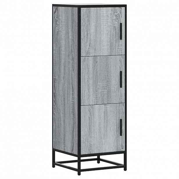 vidaXL Skříň highboard šedá sonoma 35,5x35x106,5 cm kompozit a kov