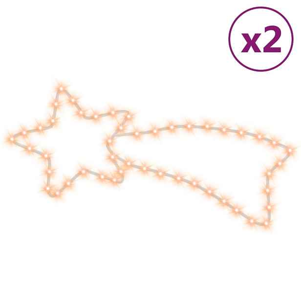 vidaXL Vánoční komety se 48 teplými bílými LED 2 ks 65 x 28 cm