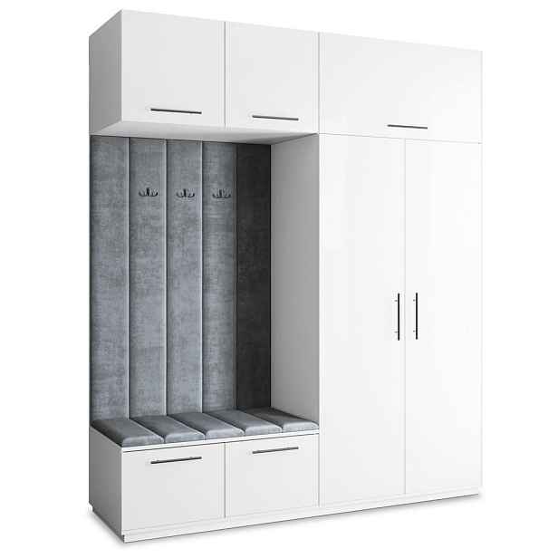 MASSENO MODERNÍ PŘEDSÍŇOVÁ SESTAVA REMA, 200/240/60 cm, bílá