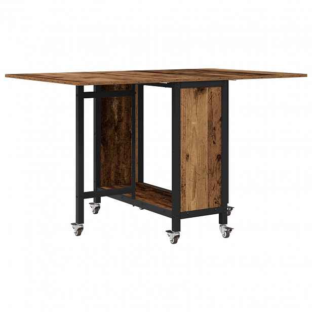 vidaXL Skládací jídelní stůl s kolečky 130 x 80 x 76,5 cm ocel PB
