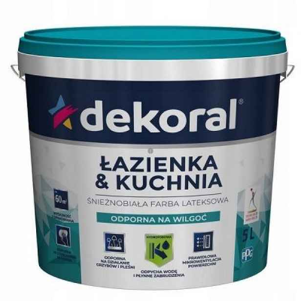 Barva do koupelny a kuchyně bílá 5 l Dekoral