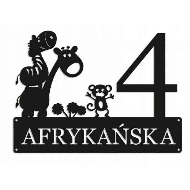 Číslo Na Dům 60 cm Tabule Adresa Ocel 2 mm Africká ul.