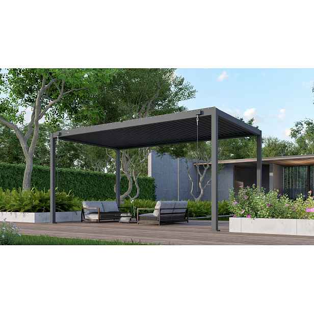 Gerda Pergola Soleo 8x3 m Antracit Volně stojící hliníková zahradní terasová