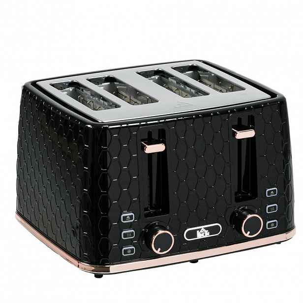 HOMCOM TOASTER na 4 plátky, černý