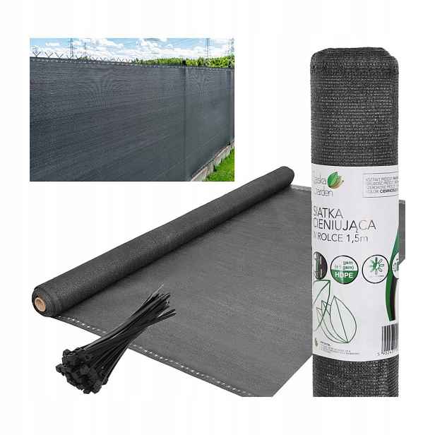 Stínící Tkanina 140 G/M2 1.5X50 M, Tmavě Šedá Saska Garden