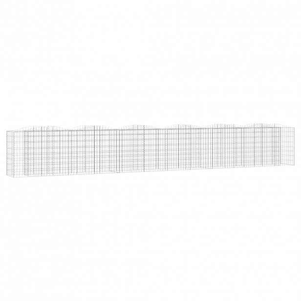 vidaXL Klenutý gabion vyvýšený záhon 600x50x100 cm pozinkované železo