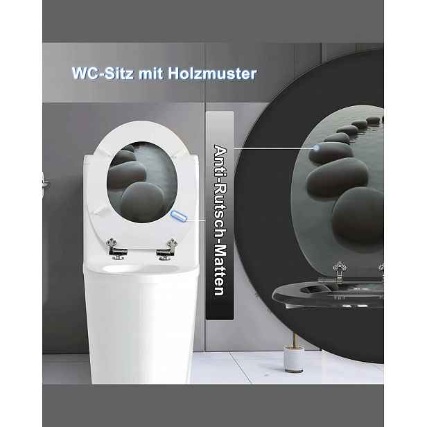Wc sedátko Sinobath Mdf H032 bílá Mdf vzor Kameny