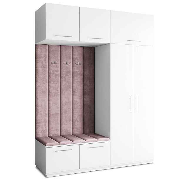 MASSENO MODERNÍ PŘEDSÍŇOVÁ SESTAVA REMA, 180/240/60 cm, bílá