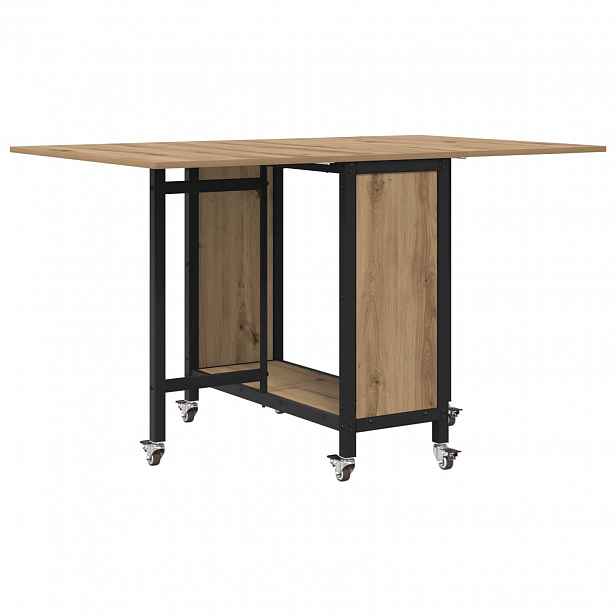 vidaXL Skládací jídelní stůl s kolečky 130 x 80 x 76,5 cm ocel PB