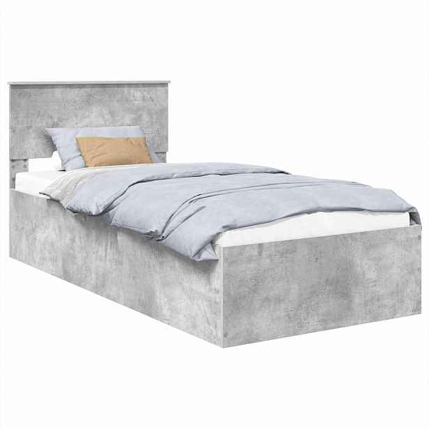 vidaXL Rám postele s čelo Betonově šedá 100 x 200 cm Kompozitní dřevo