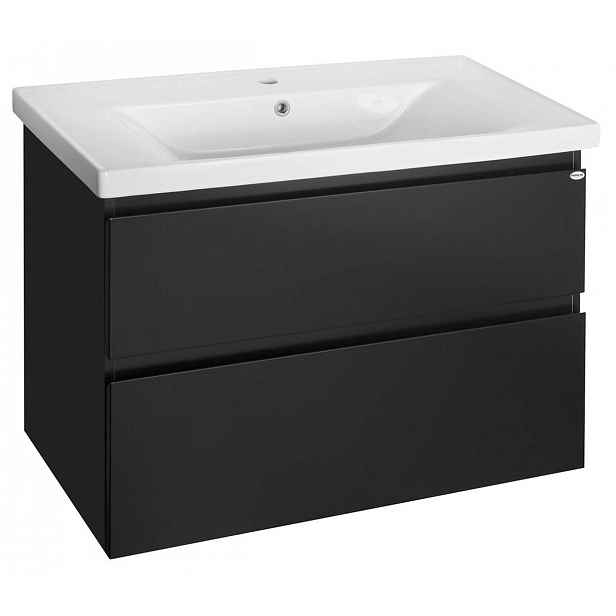 Aqualine Altair - Umyvadlová skříňka 87x60x45 cm, matná černá AI690