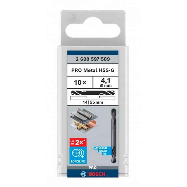 Bosch - Sada vrtáků do kovu, oboustranné, 4,1x55 mm, 10 ks 2608597589