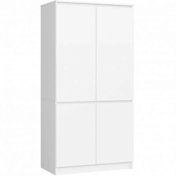 Čtyřdveřová šatní skříň 90 cm LOTA - bílá