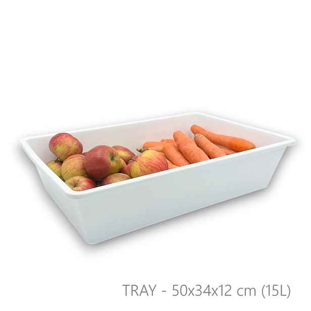 usporadejto.cz Organizér, úložný box do hlubokých skříní a spíží, TRAY - 50 x 34 x 12cm, bílá