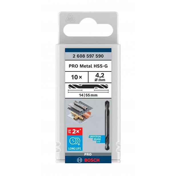 Bosch - Sada vrtáků do kovu, oboustranné, 4,2x55 mm, 10 ks 2608597590