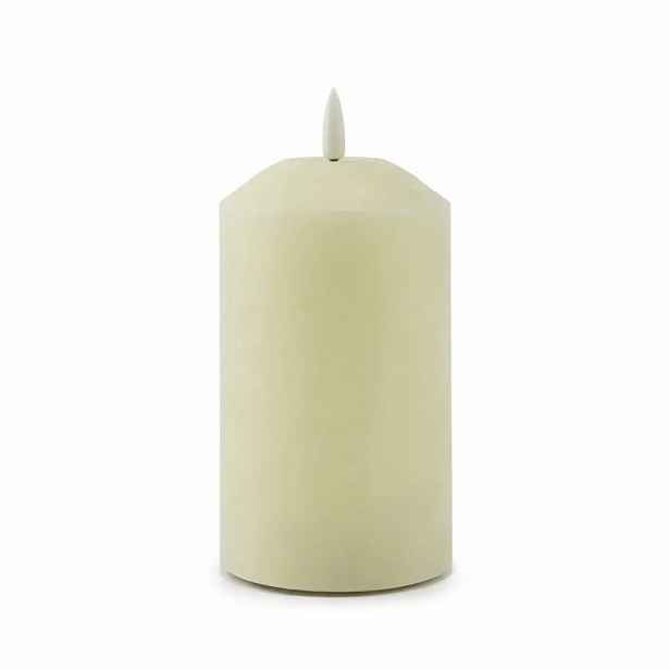 LED svíčka z pravého vosku na baterie, ø 7,5 × 12,5 cm, mandlová, 2× AA
