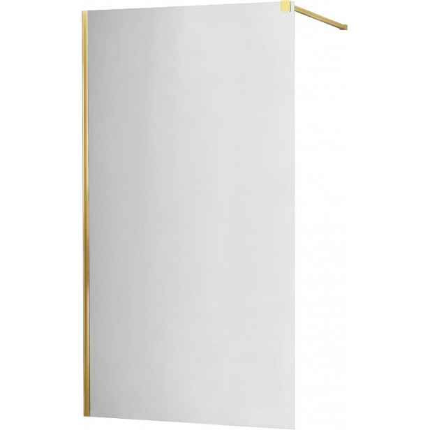 MEXEN - KIOTO Sprchová zástěna WALK-IN 90x200 cm 8 mm, zlatá, zrcadlové sklo 800-090-101-50-50