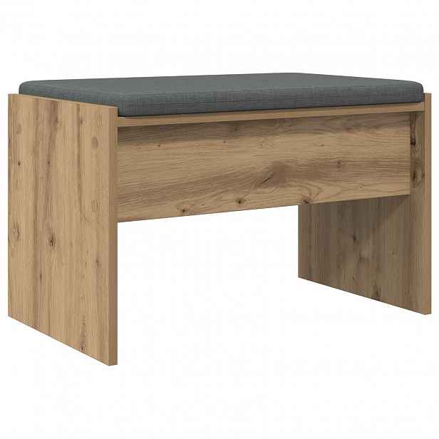 vidaXL Lavice na boty s polstrováním Dub artisan 63 x 38 x 40 cm