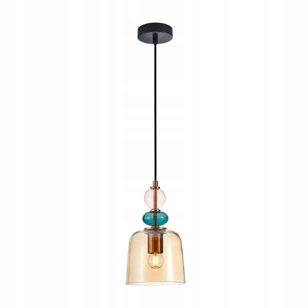 Závěsná lampa multicolor skleněná jantarová lampa E27 40W Namos Italux