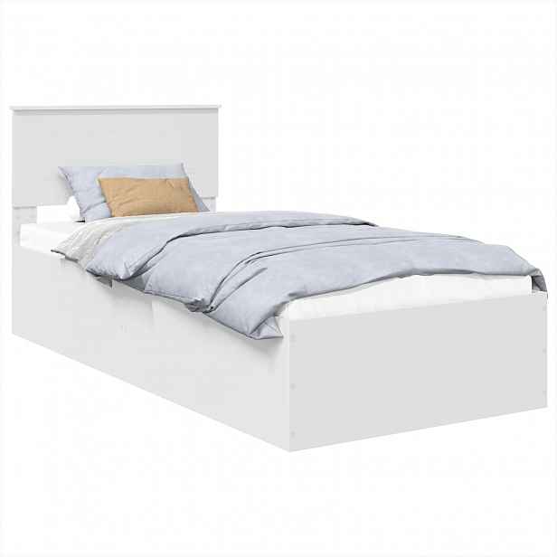 vidaXL Rám postele s čelo Bílá 90 x 190 cm Kompozitní dřevo