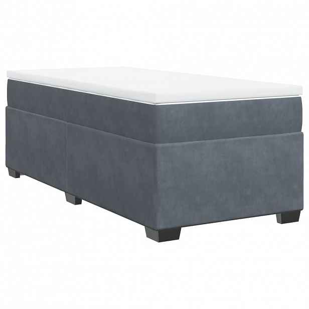 vidaXL Box spring postel s matrací tmavě šedá 80 x 200 cm samet