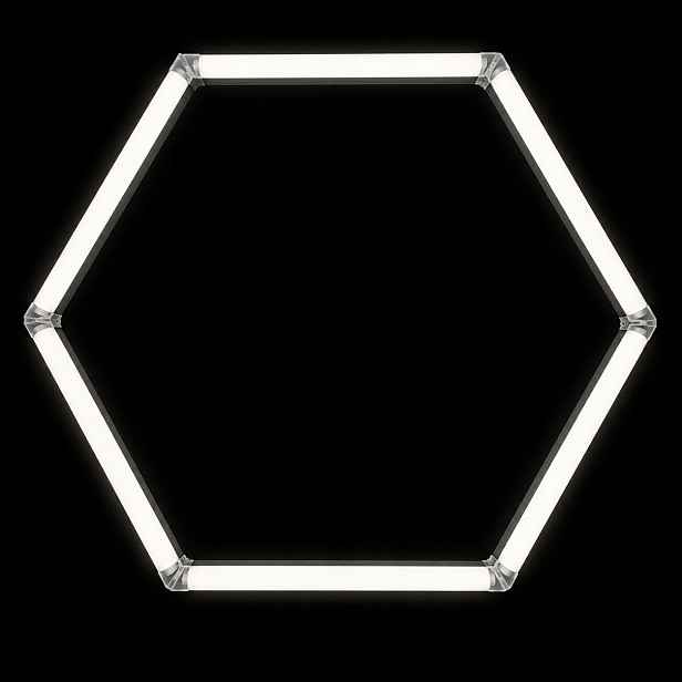 Černý Led hexagon 42W 4000K garážové auto studio 92x79 Cm HEX1